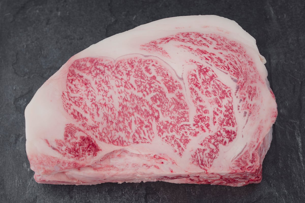 Rib Eye Steak Wagyu Nozaki Kagoshima Japan Japanisches Luxusfleisch