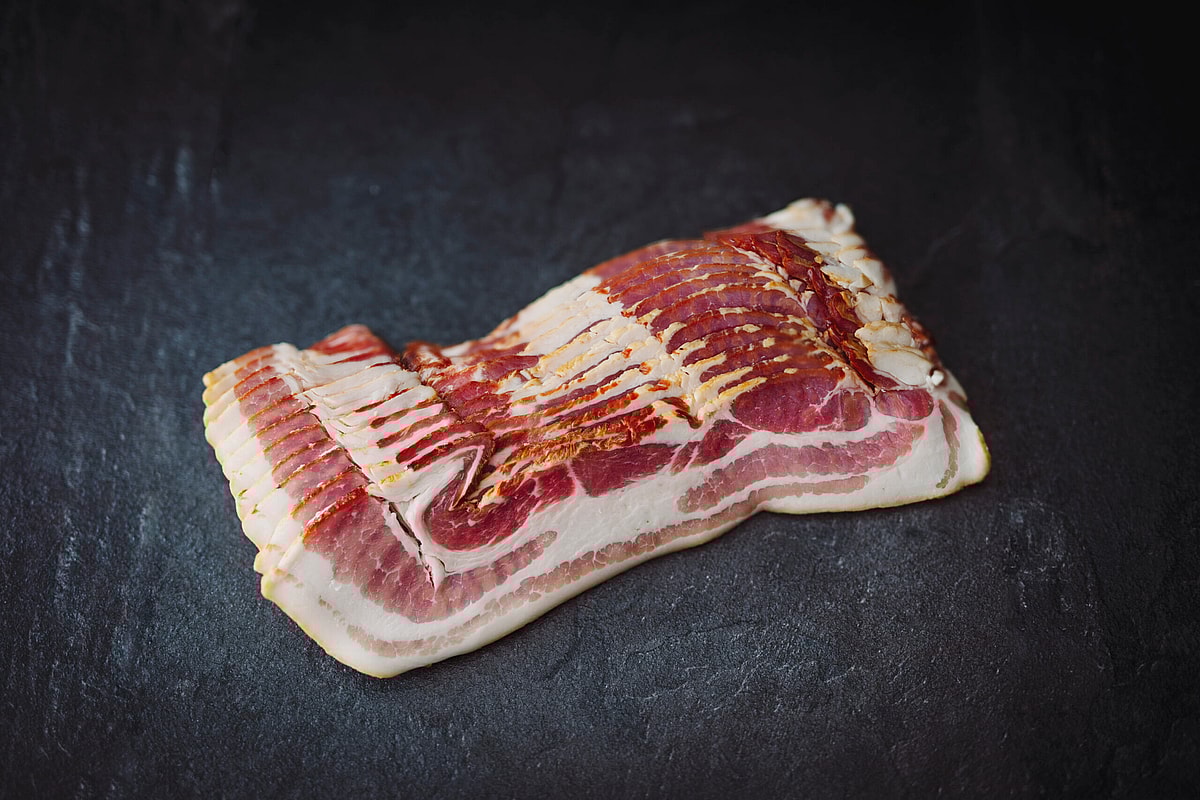 Bacon vom Duroc Schwein