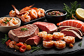 Neujahrspaket "Glücklich" mit Fleisch und Garnelen,