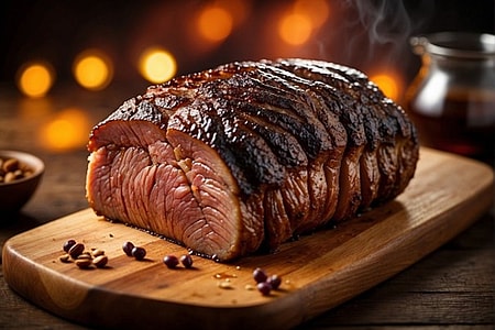Brisket aus dem Smoker mit Ahorn Whisky Glasur