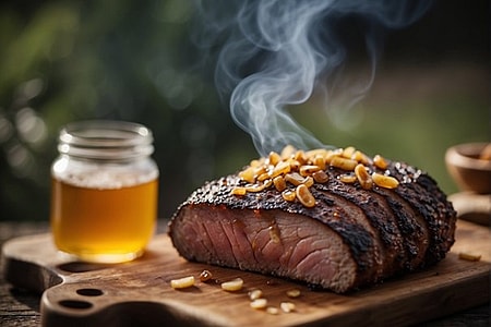 Brisket aus dem Smoker mit Apfelholz und Honig