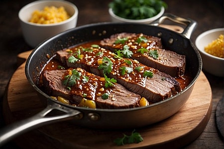 Brisket aus der Pfanne in-Cognac-Pfeffersosse
