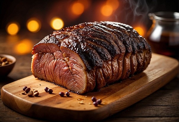 Brisket aus dem Smoker mit Ahorn Whisky Glasur