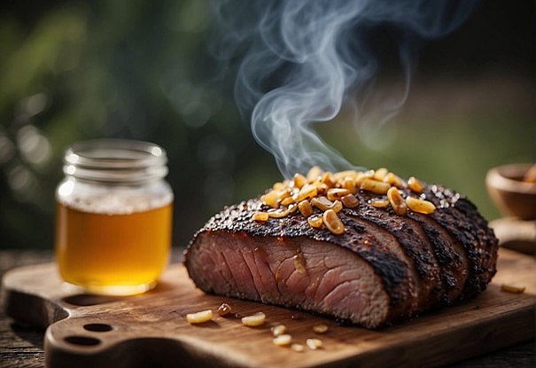 Brisket aus dem Smoker mit Apfelholz und Honig