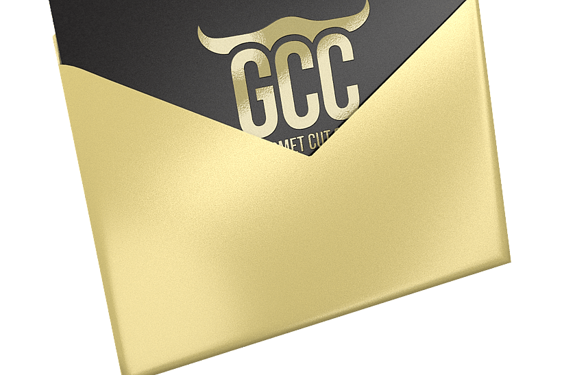 GCC Gutscheinkarte im goldenen Umschlag