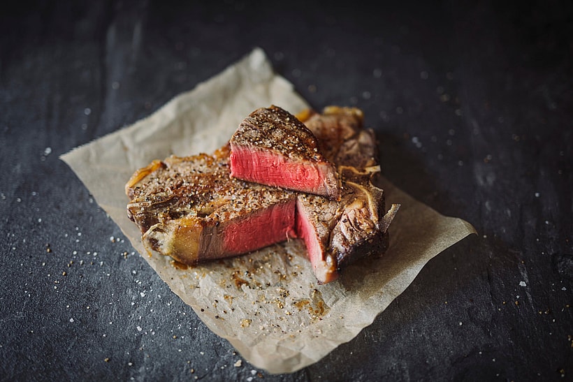 Porterhouse Steak von der Färse aus Pommern, gegart