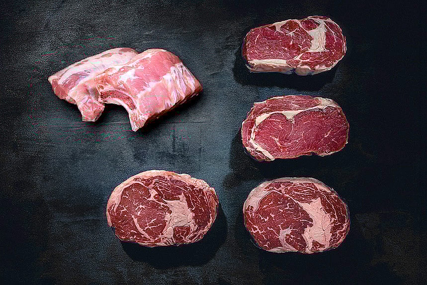 Angrill-Paket, 1000g Argentinisches Rib Eye, 1000g Duroc Spare Ribs